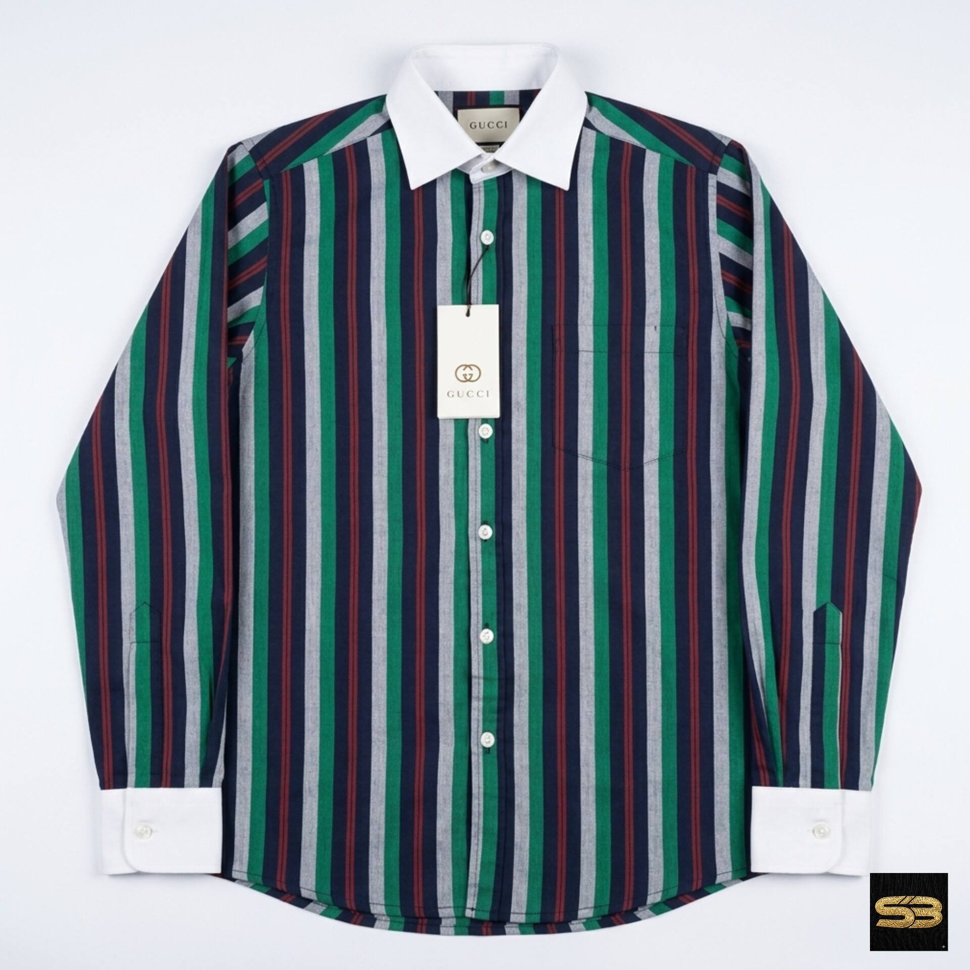 Signature malti GREEN Stripe Shirt - Image 3