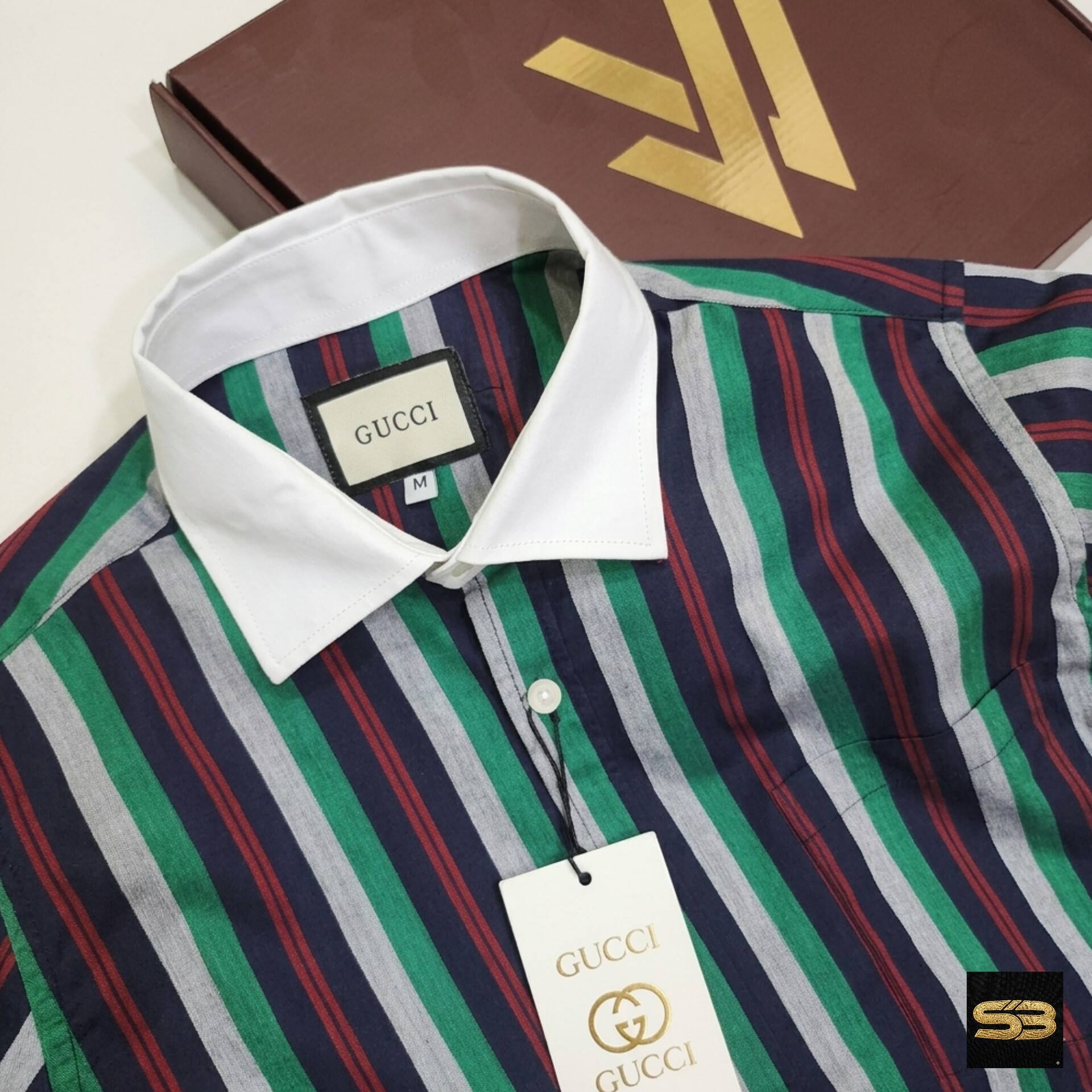 Signature malti GREEN Stripe Shirt - Image 5