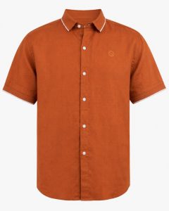 Premium Burnt Orange Rimi Cotton Half Sleeve Shirt