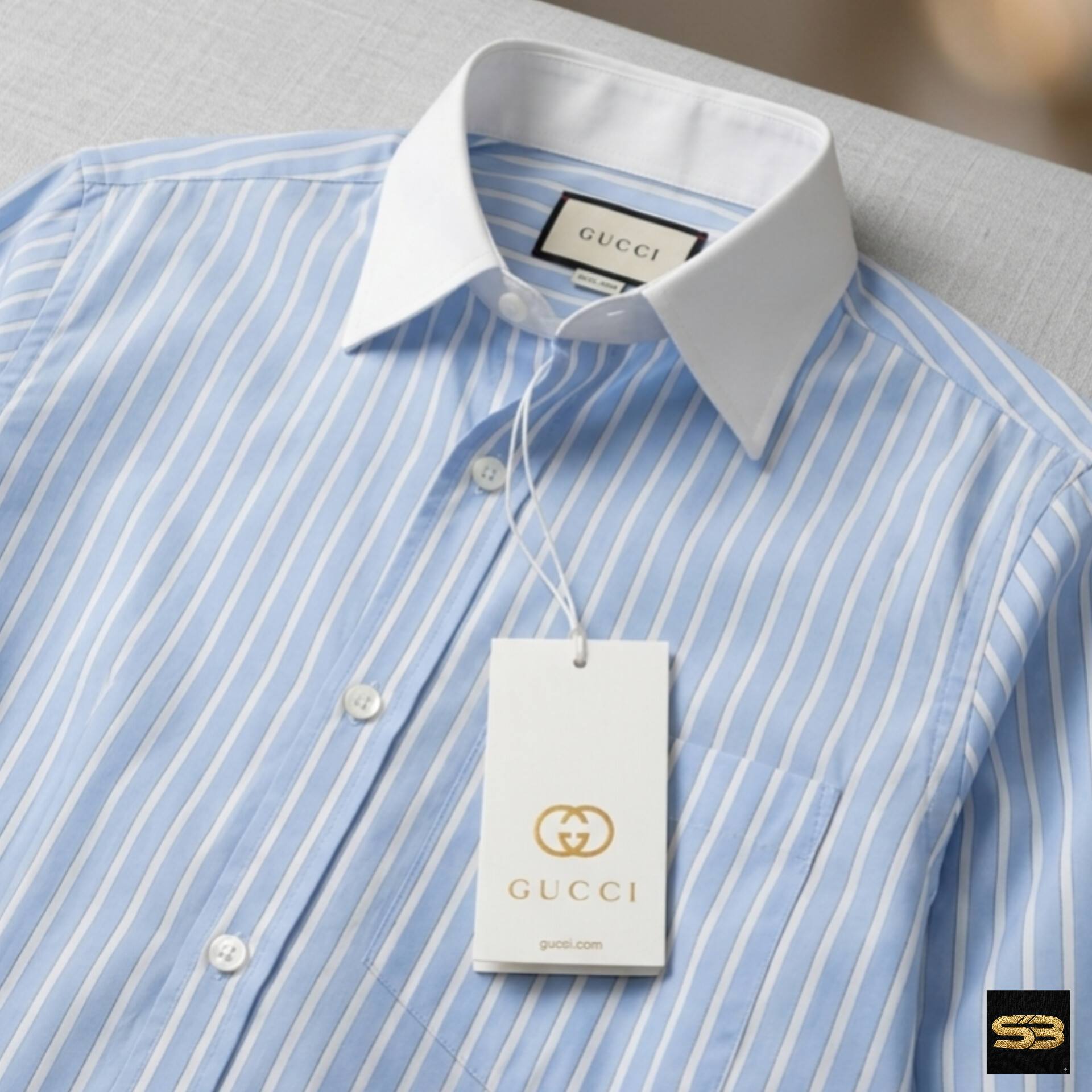 Signature sky/black Stripe Shirt - Image 5