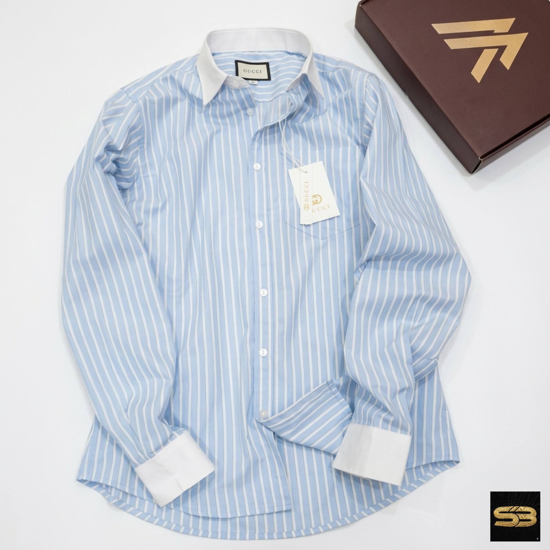 Signature sky/black Stripe Shirt - Image 3