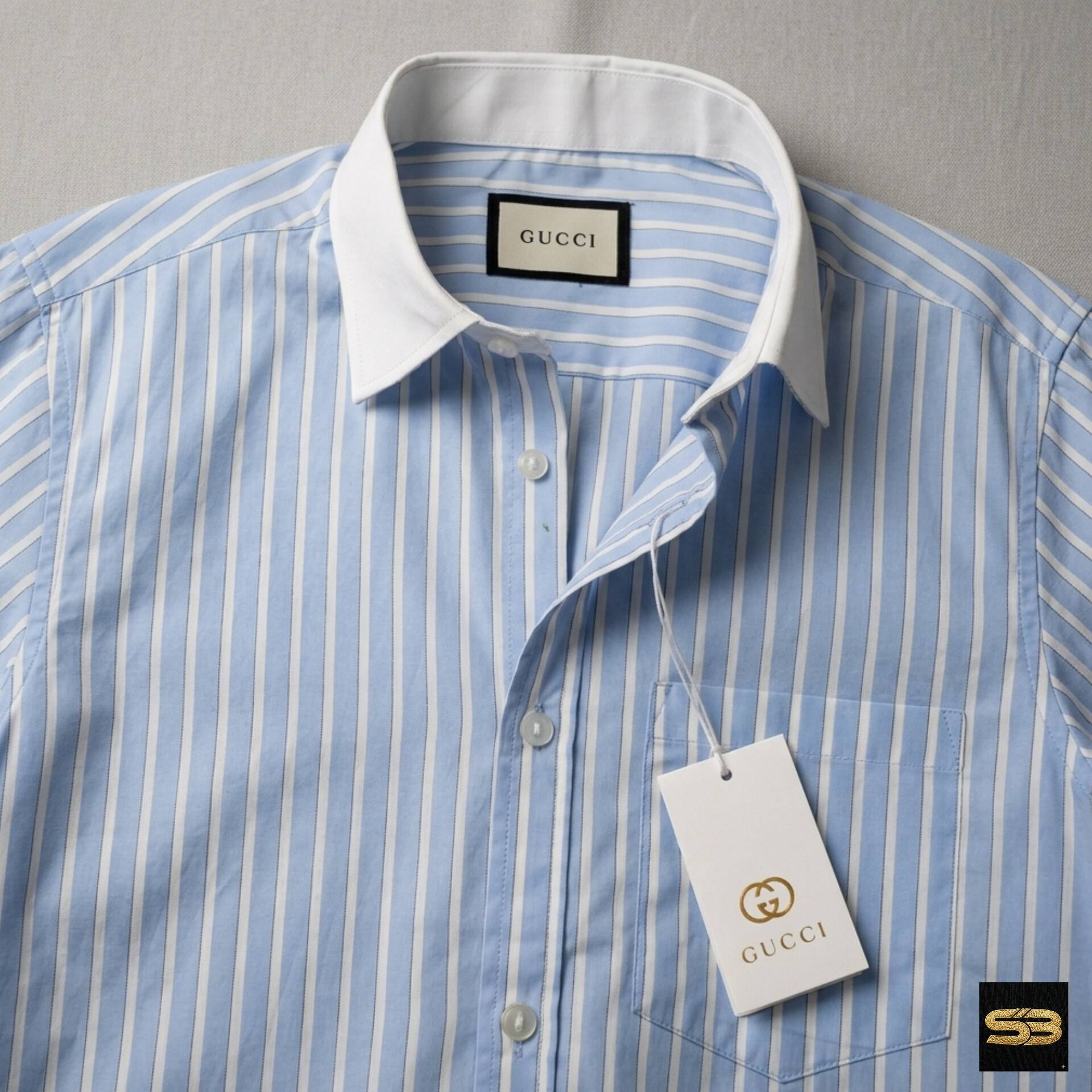Signature sky/black Stripe Shirt - Image 6