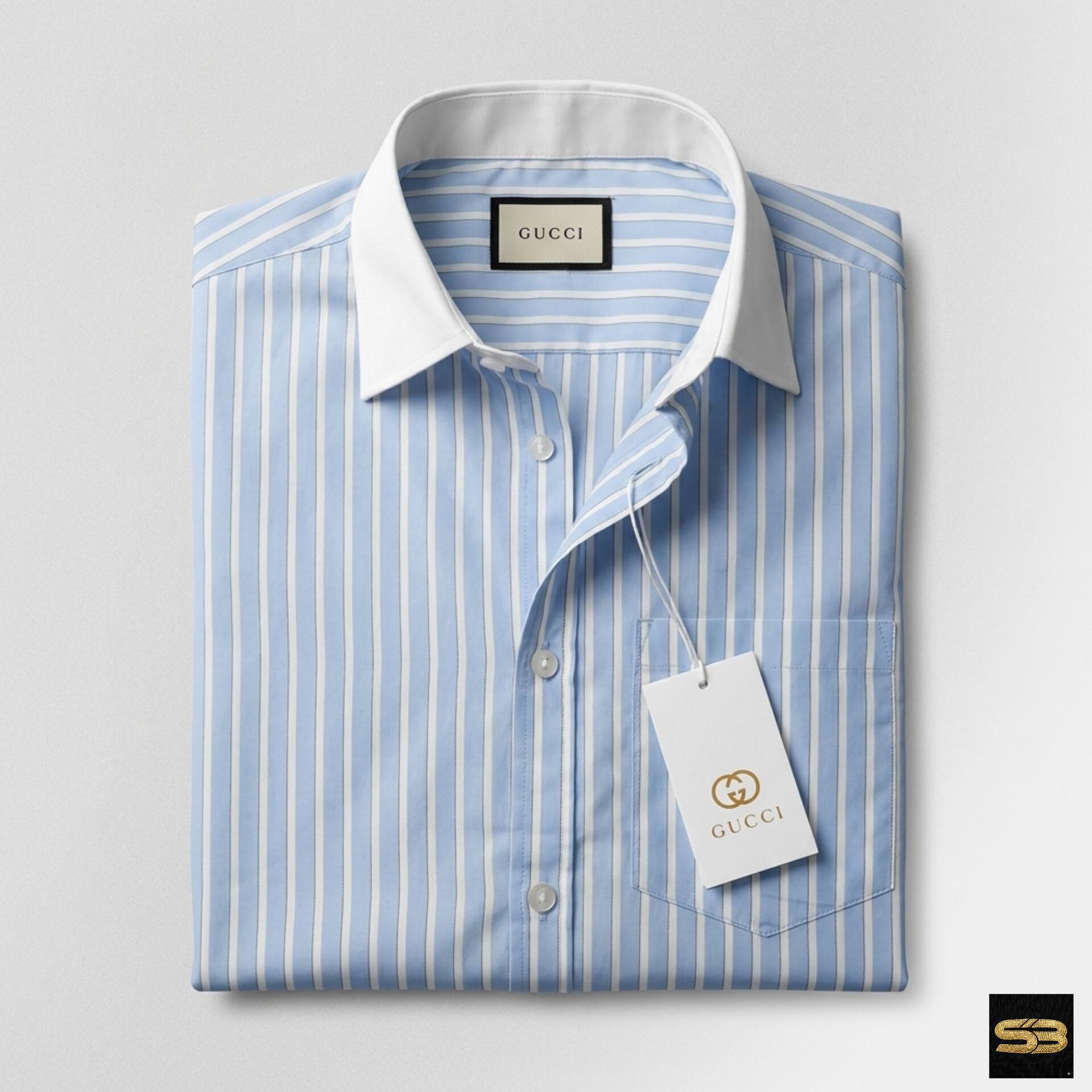 Signature sky/black Stripe Shirt - Image 4