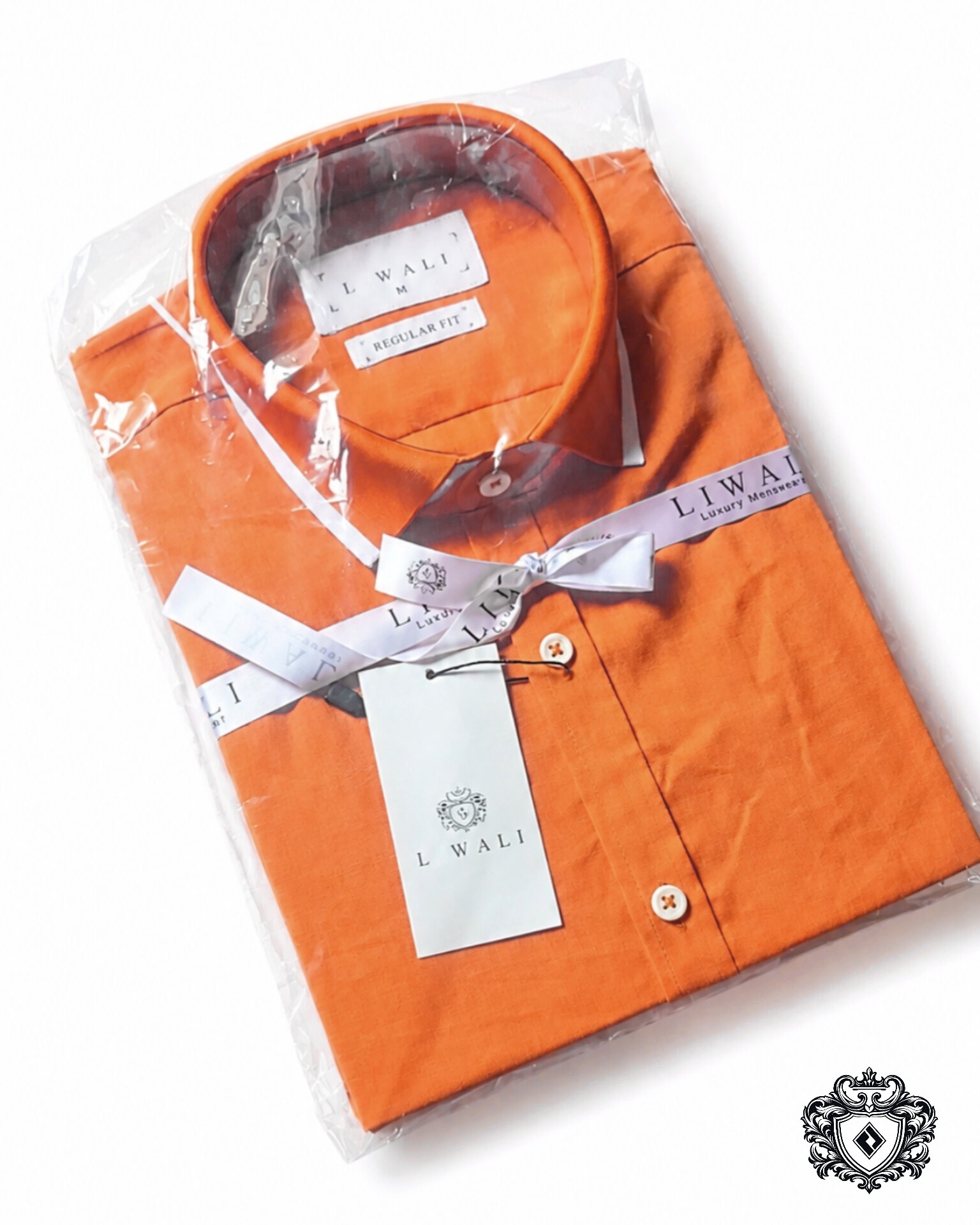 Premium Burnt Orange Rimi Cotton Half Sleeve Shirt - Image 3